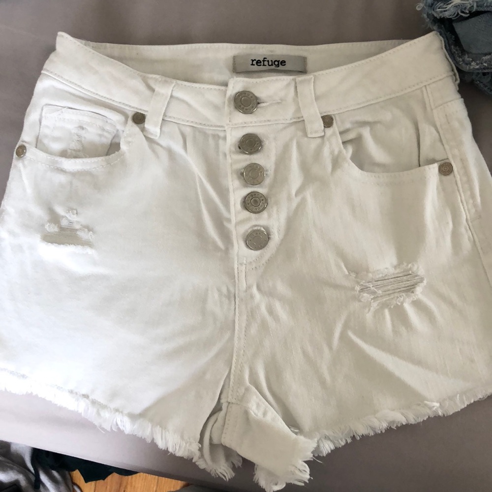 Refuge white denim shorts
